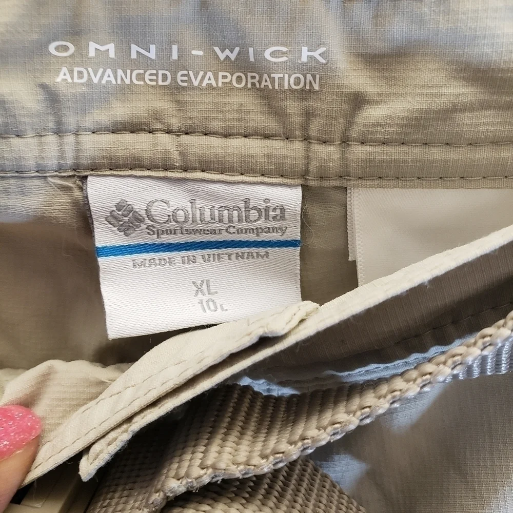 Columbia Omniwick Men's Tan Cargo Shorts with Belt Sz XL